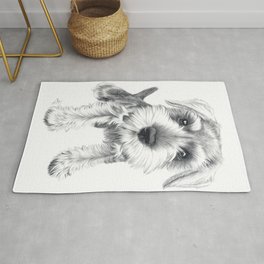 Schnozz the Schnauzer Rug | Illustration, Pup, Animal, Drawing, Children, Puppy, Cute, Pet, Sketch, Doggo 