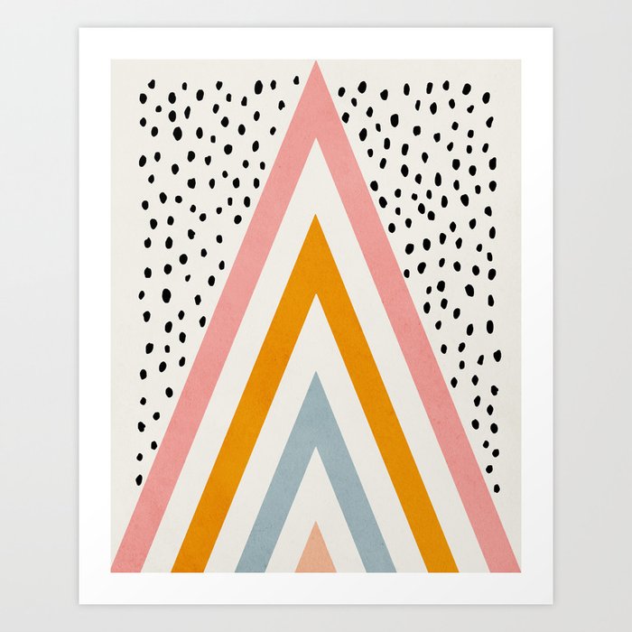 Abstract Mid Century Modern Kids Wall Art Nursery Room Art Print