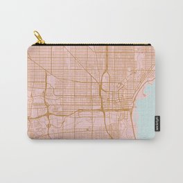Pink and gold Milwaukee map Carry-All Pouch | Gold, Map, Unitedstates, America, Pink, Wisconsin, Copper, City, Urban, Rosegold 
