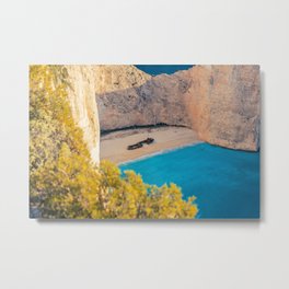 Shipwreck, Zakynthos, Greece coastal aquamarine blue beach photograph Metal Print | Color, Zakynthos, Blue, Photo, Mediterranean, Greece, Beaches, Ship, Islands, Ibiza 