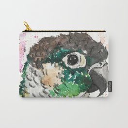 Green Conure Bird Artwork Carry-All Pouch | Conuredecore, Painting, Birddesign, Colorfultropical, Birdpainting, Tropicalbird, Watercolorbird, Colorfulbird, Watercolor, Parrotdesign 