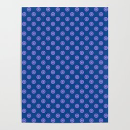 Lavender Blue Polka Dot Pattern Poster