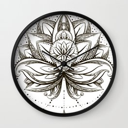 Lotus Wall Clock | Vector, Element, Background, Graphic, Ornament, Tattoo, Decorative, Ethnic, Abstract, Isolated 