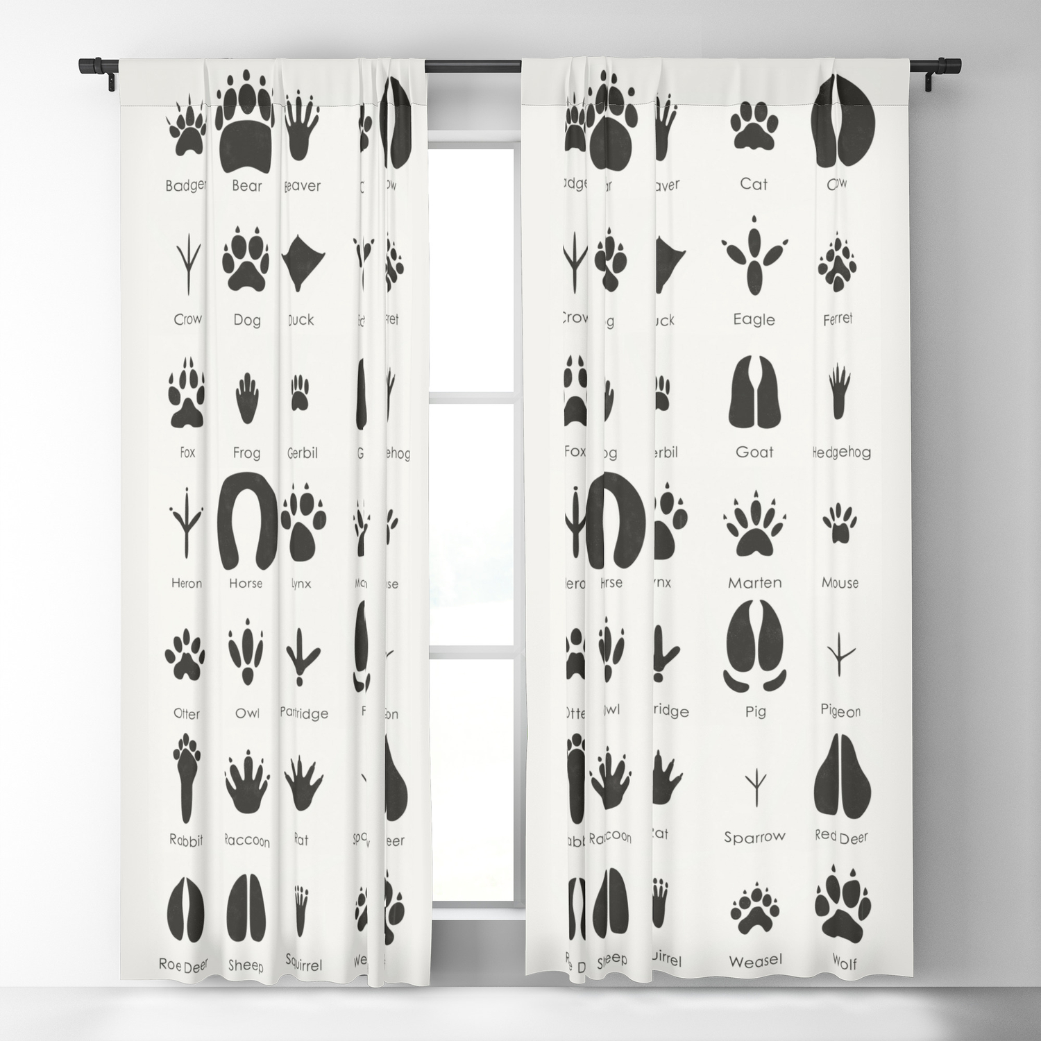 Animal Tracks Identification Chart or Guide Blackout Curtain by Iris  Luckhaus | Society6