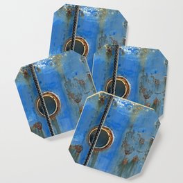 Blue Rusty, Grungy Ship Detail Coaster