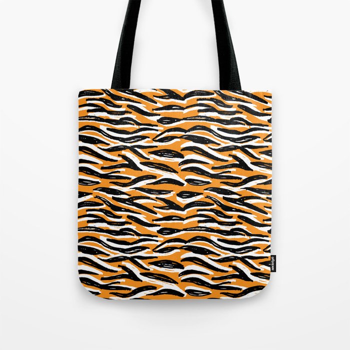 pattern orange black white tiger fur design, abstract simple lines ...