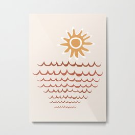 Abstract Sunset Metal Print | Illustration, Abstract, Ocean, Shapes, Sunrays, Graphicdesign, Sunset, Waves, Digital, See 