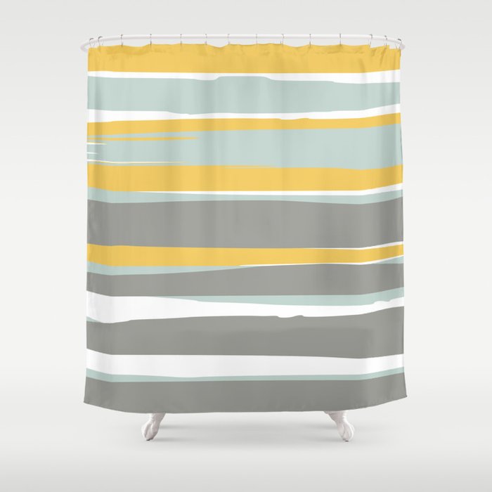 Stripe Abstract Sun And Beach Yellow Pale Aqua Blue And Gray