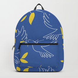 Stand by Ukraine - Freedom peace bird in yellow blue national colors Backpack | Peace, Bird, Unite, Freedom, Aid, Flag, Graphicdesign, War, Donate, Ukrainian 