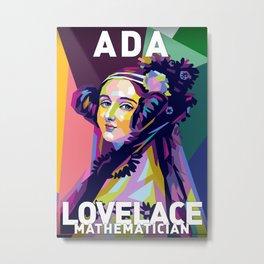 Ada Lovelace Metal Print | Nobel, Science, Women, Wpap, Technology, Woman, Hystory, Drawing, Feminist, Mathematician 