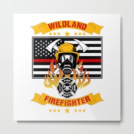 Wildland Firefighter Hero Thin Red Line Smokejumper Gift Metal Print | Smokejumper, Retired, Firemangift, Firefighterfamily, Firechief, Thinredline, Wildfirefighter, Firefighter, Rescue, Hero 