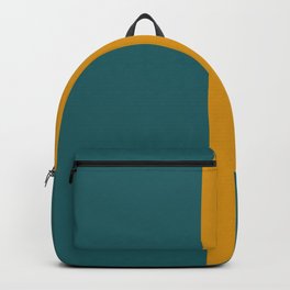 Teal blue with yellow abstract line Backpack
