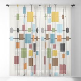 Mid-Century Modern Art 1.3 Sheer Curtain | Graphicdesign, Retro, Popart, Mid Centurydesign, Mid Centurymodern, Curated, 1960, Mid Centuryart, Yogamat, Midcenturyart 