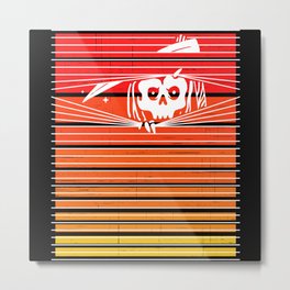 Grim Reaper looking through Window Blind Metal Print | Sunblind, Scary, Orange, Graphicdesign, Peeking, Peeker, Scythe, Grimreaper, Observing, Cute 