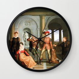Washington Allston Scene from Shakespeare's The Taming of the Shrew (Katharina and Petruchio) Wall Clock