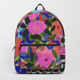 The Pretty Bouquet Backpack | Brendabushart, Artbybrendabush, Pinkflowers, Digital, Pink, Vibrantflowers, Chinoserie, Intuitiveart, Abstractflowers, Floralart 