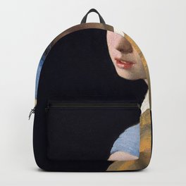 GIRL WITH A PEARL EARRING - JOHANNES VERMEER Backpack | Artist, Cool, Famous, Feminist, Scarlettjohansson, Art, Johannesvermeer, Handpainted, Pretty, Iconic 