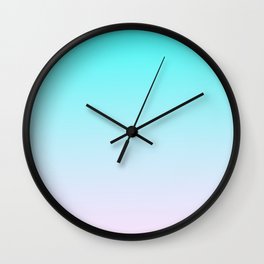 Modern Minimalist Teal Pink Ombre Wall Clock | Tealtones, Pinktones, Trendy, Eclectic, Blending, Painting, Pink, Simple, Modern, Solidcolor 