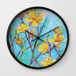 Kapok Wall Clock | Kapokflower, Walldecor, Kapoktree, Painting, Tropicalflowers, Yellowflower, Tropicalplants 