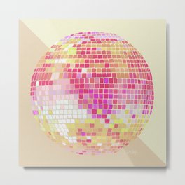 Disco Ball – Pink Ombré Metal Print | Vintage, Catcoq, Love, Dance, 70S, Dancing, Rainbow, Retro, 60S, Groovy 