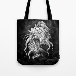 Dark Side Japanese Dragon portrait on black background | Graphit Tote Bag