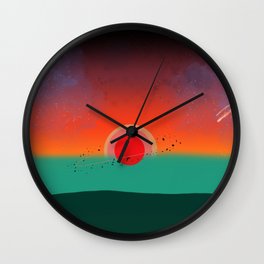 In Space  Wall Clock | Space, Colorful, Digital, Drawing, Nature, Stars, Minimalism, Imaginary, Pattern 