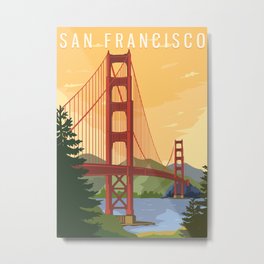 San Francisco Metal Print | Golden Gate, Bay Cruise, Poster, Forest, Sea, Digital, San Francisco, Usa, California, West Coast 