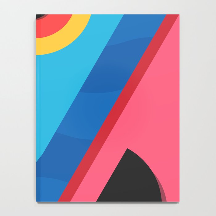 Summer Abstract Art Composition Blue And Pink Notebook By