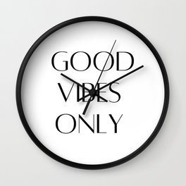 Good Vibes Only Wall Clock | Positive, Quote, Motivation, Inspirationalquote, Motivationalquotes, Cute, Graphicdesign, Typography, Inspirational, Christian 