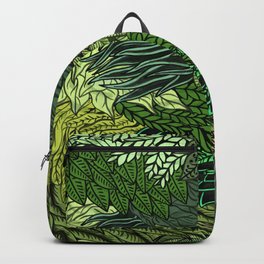 Leaf Cluster Backpack | Outdoors, Curated, Plantfilled, Natural, Green, Botanicalart, Planthomedecor, Indoorplants, Illustratedplants, Drawing 