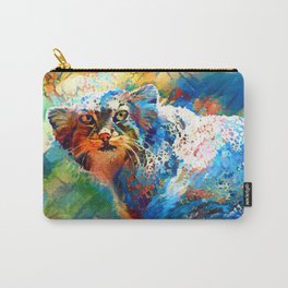 The Original Grump Carry-All Pouch | Impressionist, Abstract, Bunnyclarke, Brown, White, Digitalacrylic, Painting, Yellow, Blue, Black 