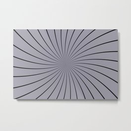 3D Pantone Lilac Gray with Black Thin Striped Circle Pinwheel Metal Print | Colorful, Trippy, Stoner, Swirl, Threedimensional, Lines, Purplegray, Graphicdesign, Hypnoticillusion, Hypnotism 