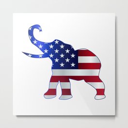 Republican Elephant Flag Metal Print | Political, Flag, Concept, Symbol, Graphicdesign, Republican, Illustration, Elephant, Party, Digital 