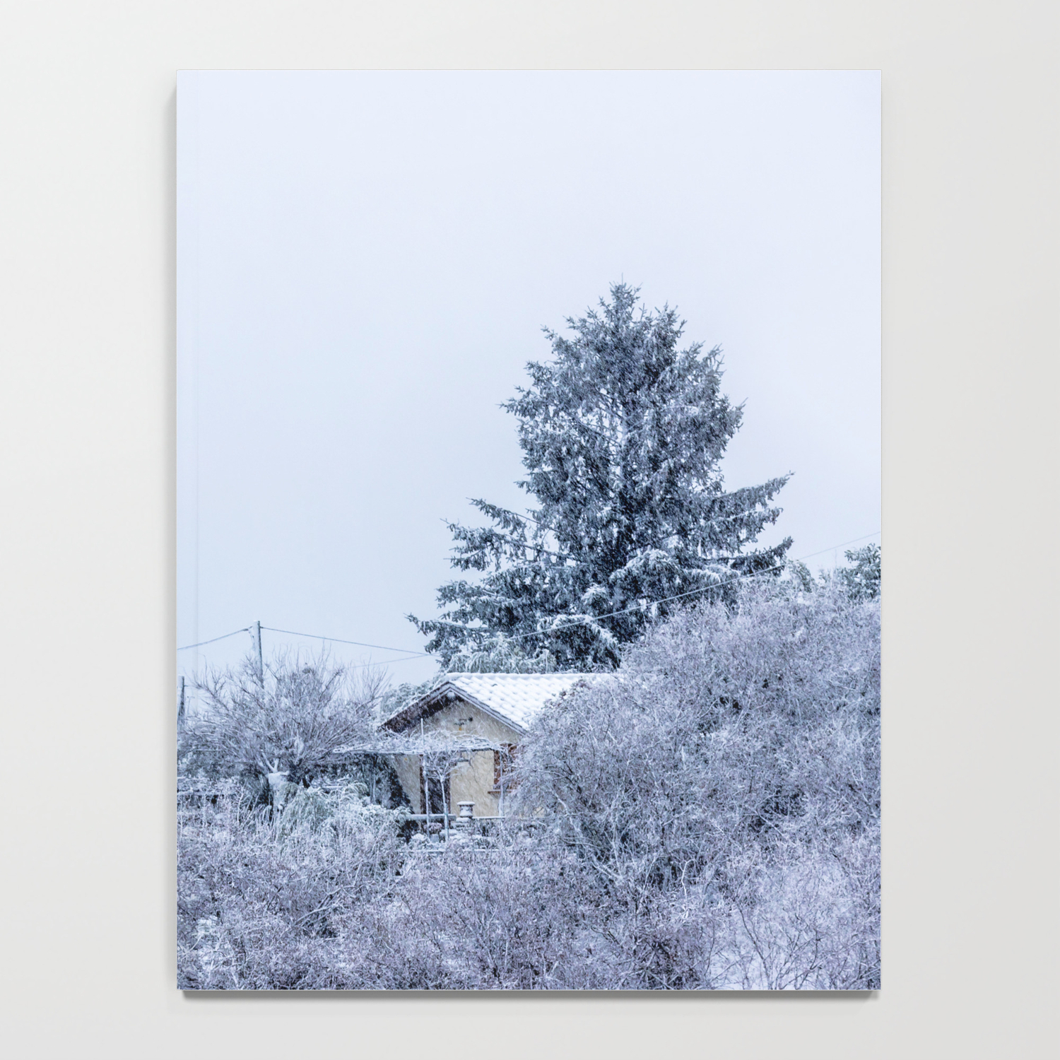 Snowy Winter Cabin In The Woods Notebook By Frozenlakemp Society6
