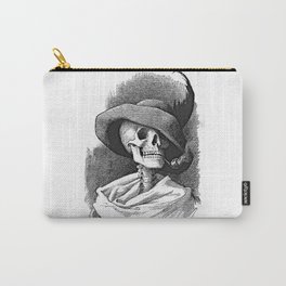 Always Punctual! (La Campana de Gracia) Carry-All Pouch | Pipe, Painting, Illustration, Vintageillustration, Skeleton, Vintage, Lacampanadegracia, Smokingskeleton, Blackandwhite, Smoking 