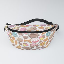 Mexican Sweet Bakery Frenzy // white background // pastel colors pan dulce Fanny Pack