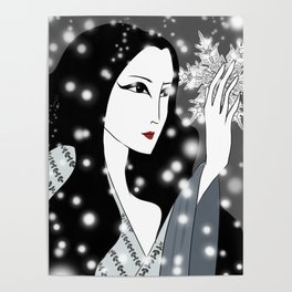 Yuki Onna Yokai Japanese Snow Spirit Poster