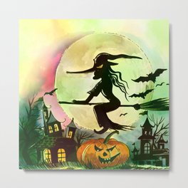 Halloween Witch Metal Print