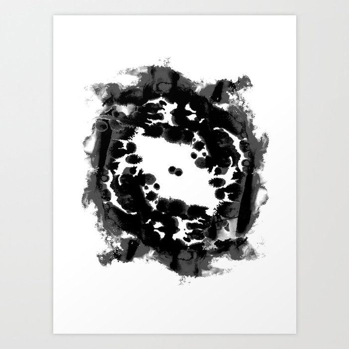 Enso Black And White Minimal Watercolor Japanese Abstract Painting