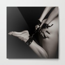 Women in Bondage B&W Metal Print | Tiedup, Submissive, Cuffs, Kinky, White, Black, Bondage, Sexy, S M, Sexual 