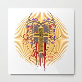 The Cross at Sunrise Metal Print | Easter, Pattern, Fear, Believer, Drawing, Jesus, Spiritual, Heaven, Christian, Catholic 