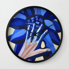 Blue Flower Wall Clock | Bluehand, Blueflower, Artisthand, Paintercubism, Painterhand, Painting, Blueflowercubism, Cubismflower, Bluecubism, Bluecornflower 