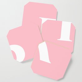 R MONOGRAM (WHITE & PINK) Coaster