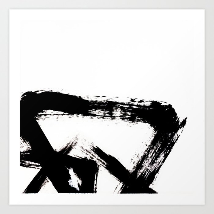 Brushstroke 8 A Simple Abstract Black And White India Ink