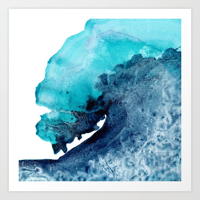 Tidal Wave Abstract Ocean Watercolor Painting Coastal Art Art