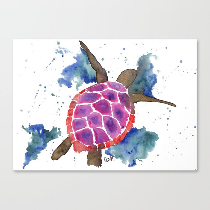 Abstract Sea Turtle Canvas Print By Menagerieofmayhem Society6