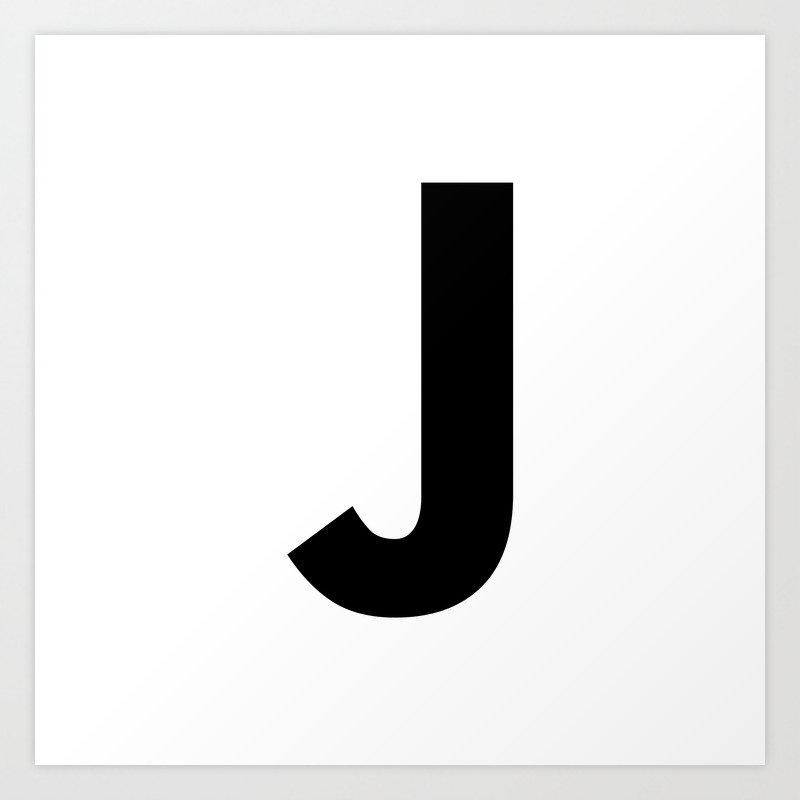 Letter J Black White Art Print By Vonis Society6