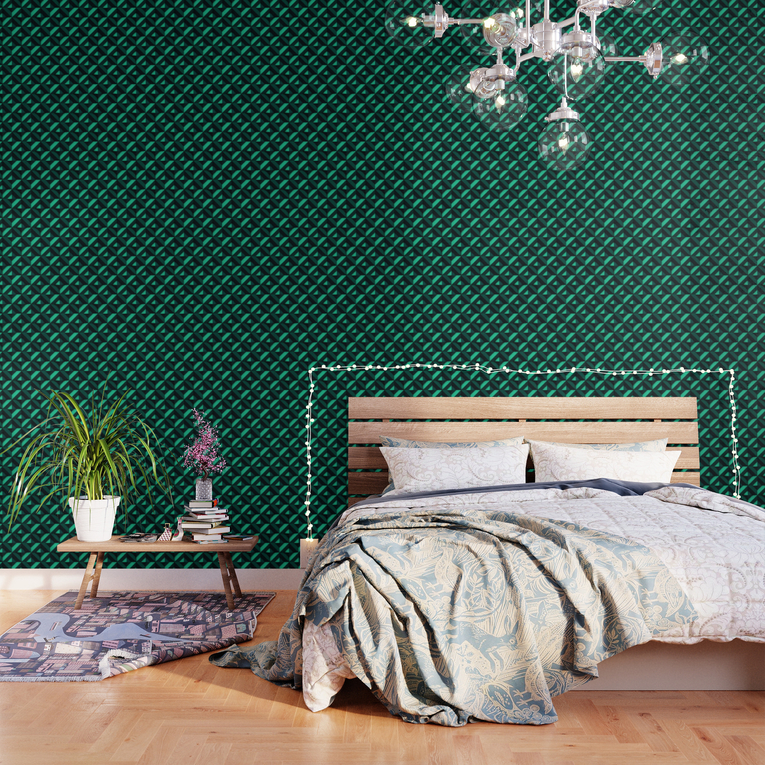 Concrete wall - Emerald green Wallpaper by Rather Swell (Inkeri Kangas) |  Society6