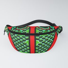 turq and red fish Fanny Pack