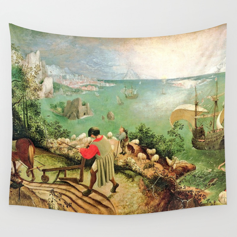 Landscape With The Fall Of Icarus Painting Pieter Bruegel The Elder Wall Tapestry By Colorfuldesigns Society6